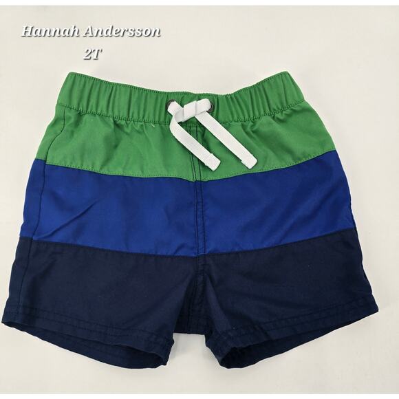 Hanna Andersson Boys’ Swim Trunks – Colorblock Green/Blue/Navy – Size 2T - Picture 1 of 3